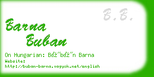 barna buban business card